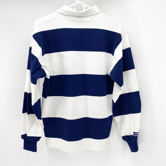 Barbarian Rugby Wear Mens Polo Shirt Long Sleeves White/ Blue Cal Berkeley - Picture 8 of 8